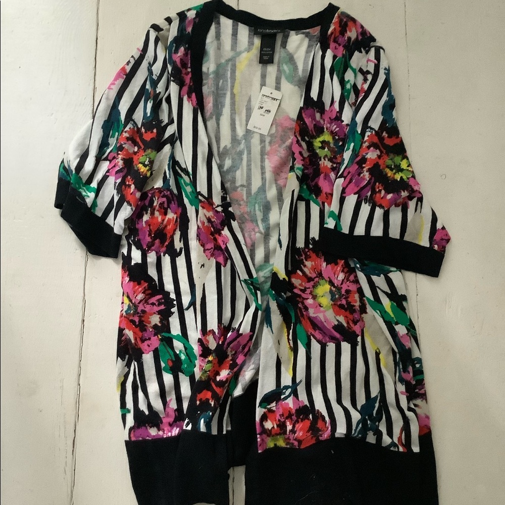 Lane Bryant new long open cardigan cotton soft plus 22 24 floral